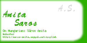 anita saros business card